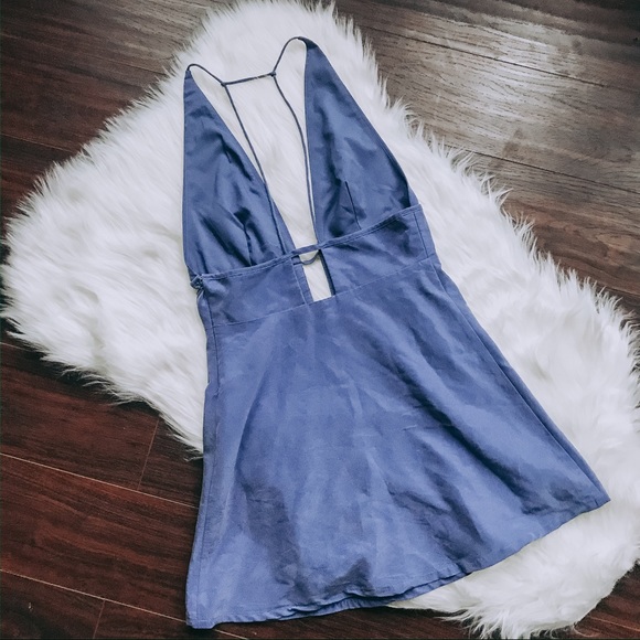 Free People Dresses & Skirts - Free People Blue Strappy Mini Dress Size 0 From UO